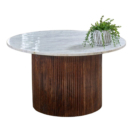 Mango Wood Coffee Table With Marble Top