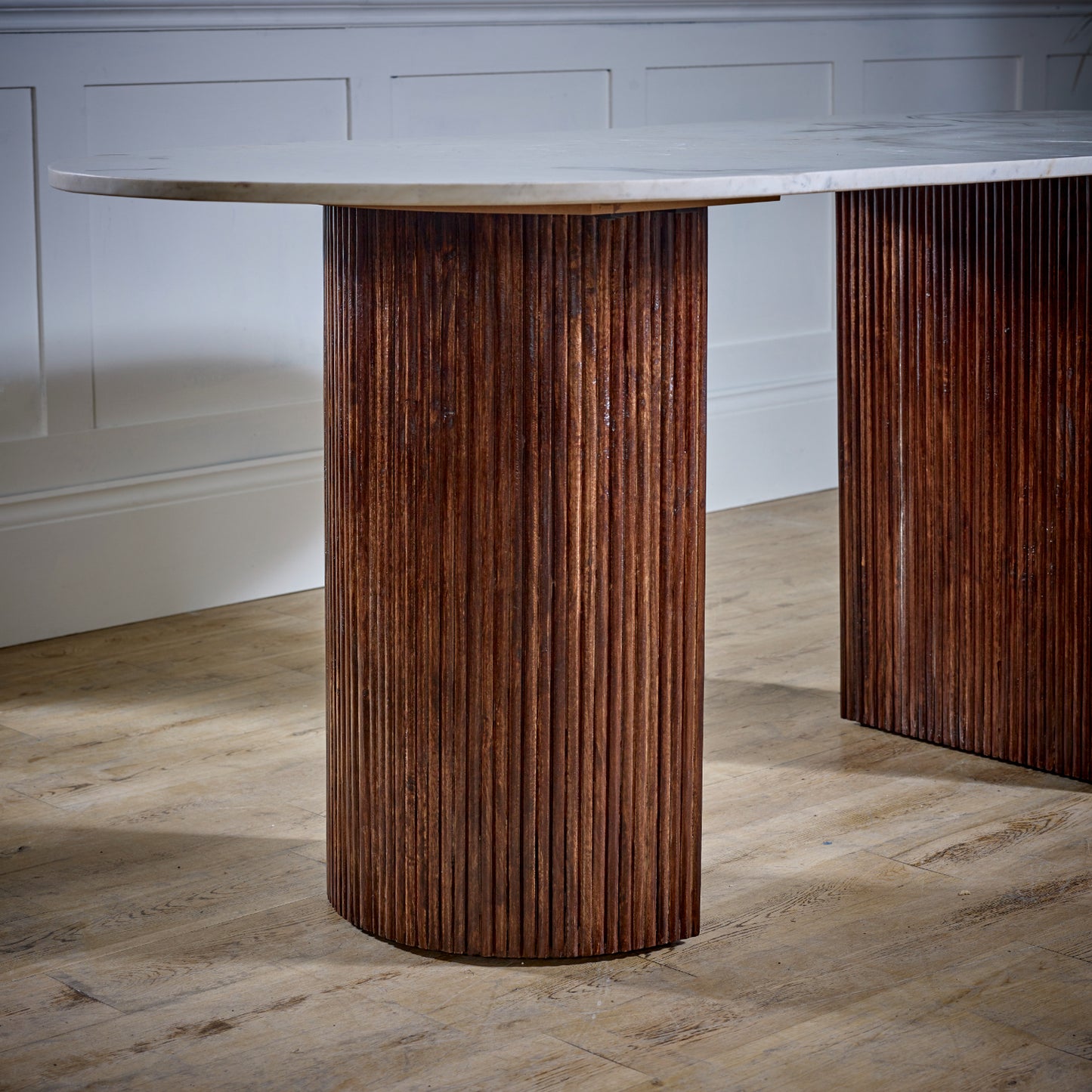 Mango Wood Dining Table 170Cm With Marble Top