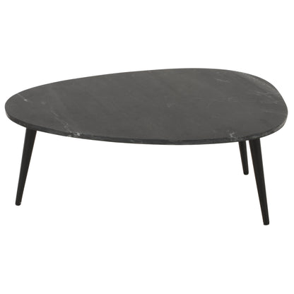 Coffee Table With Black Marble Top & Metal Legs