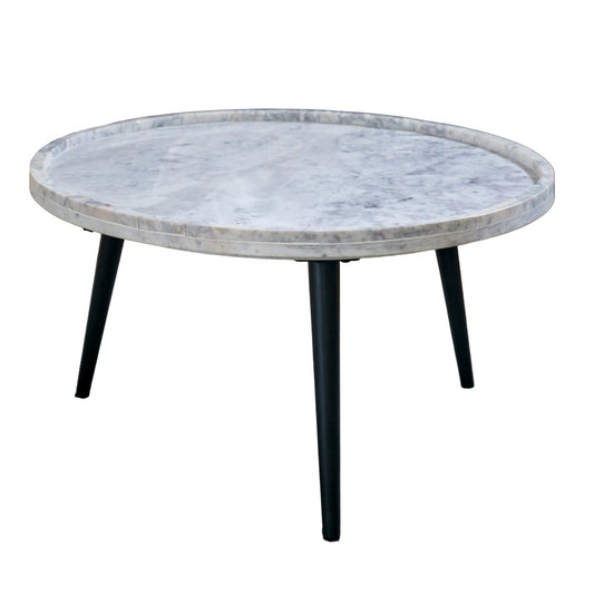 Coffee Table With Marble Top And Metal Legs