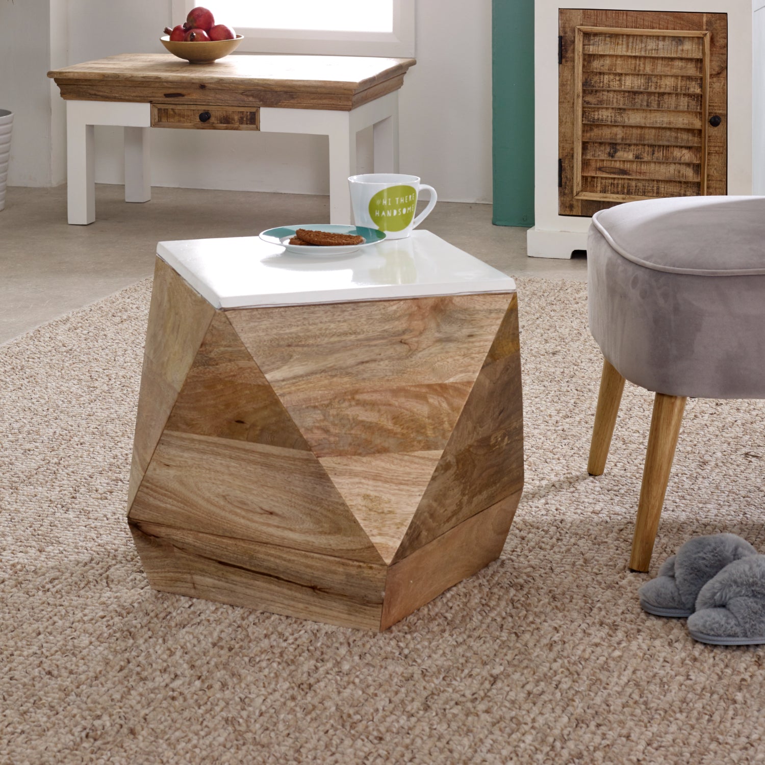 Side Table Solid Mango Wood