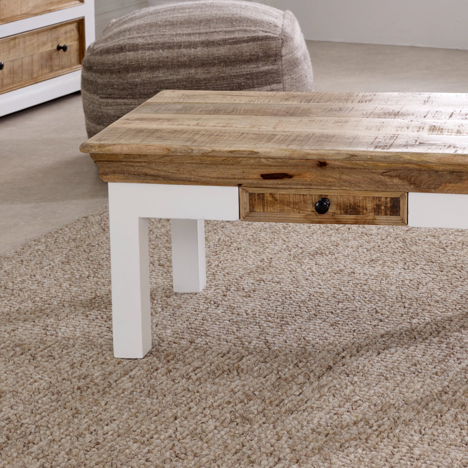 Coffee Table With Drawer Solid Mango Wood