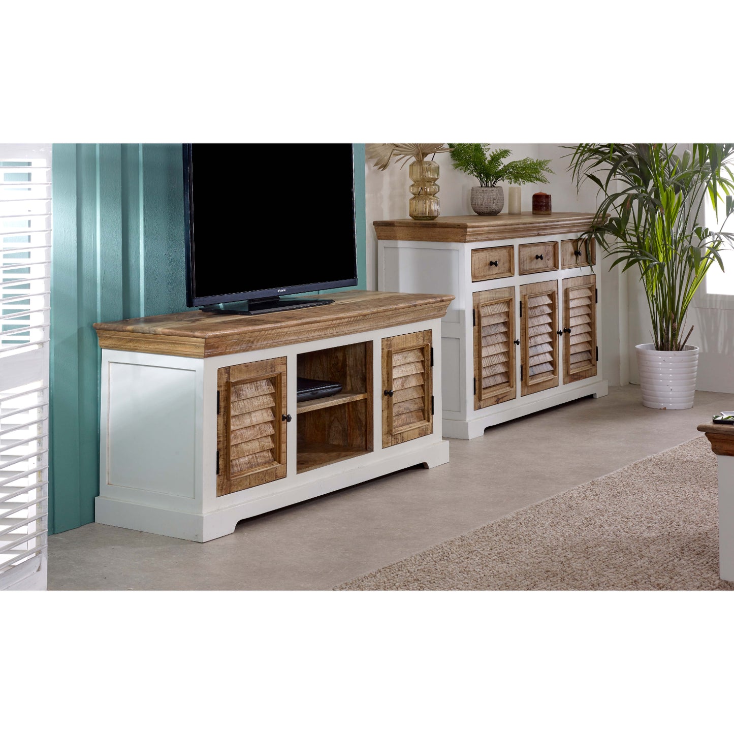 "Tv Cabinet Upto 57" Solid Mango Wood"