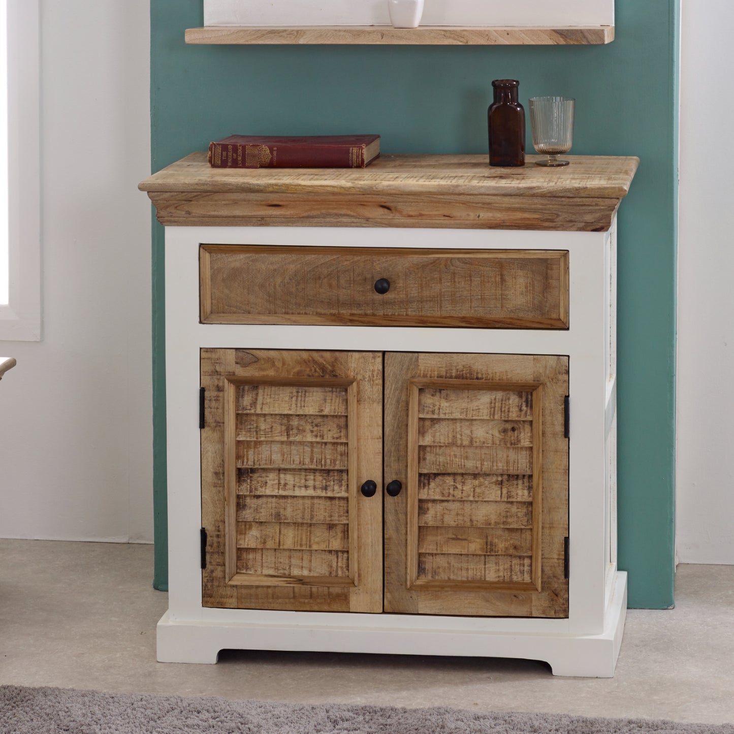 Wood Sideboard - 1 Drawer & 2 Doors