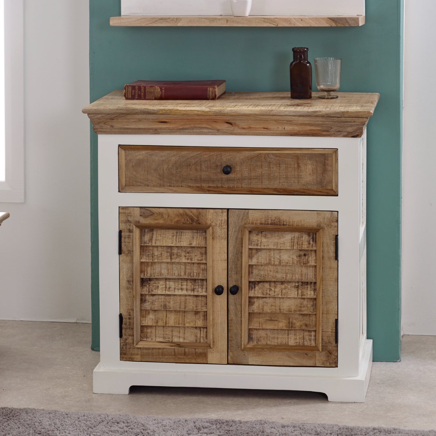Wood Sideboard - 1 Drawer & 2 Doors