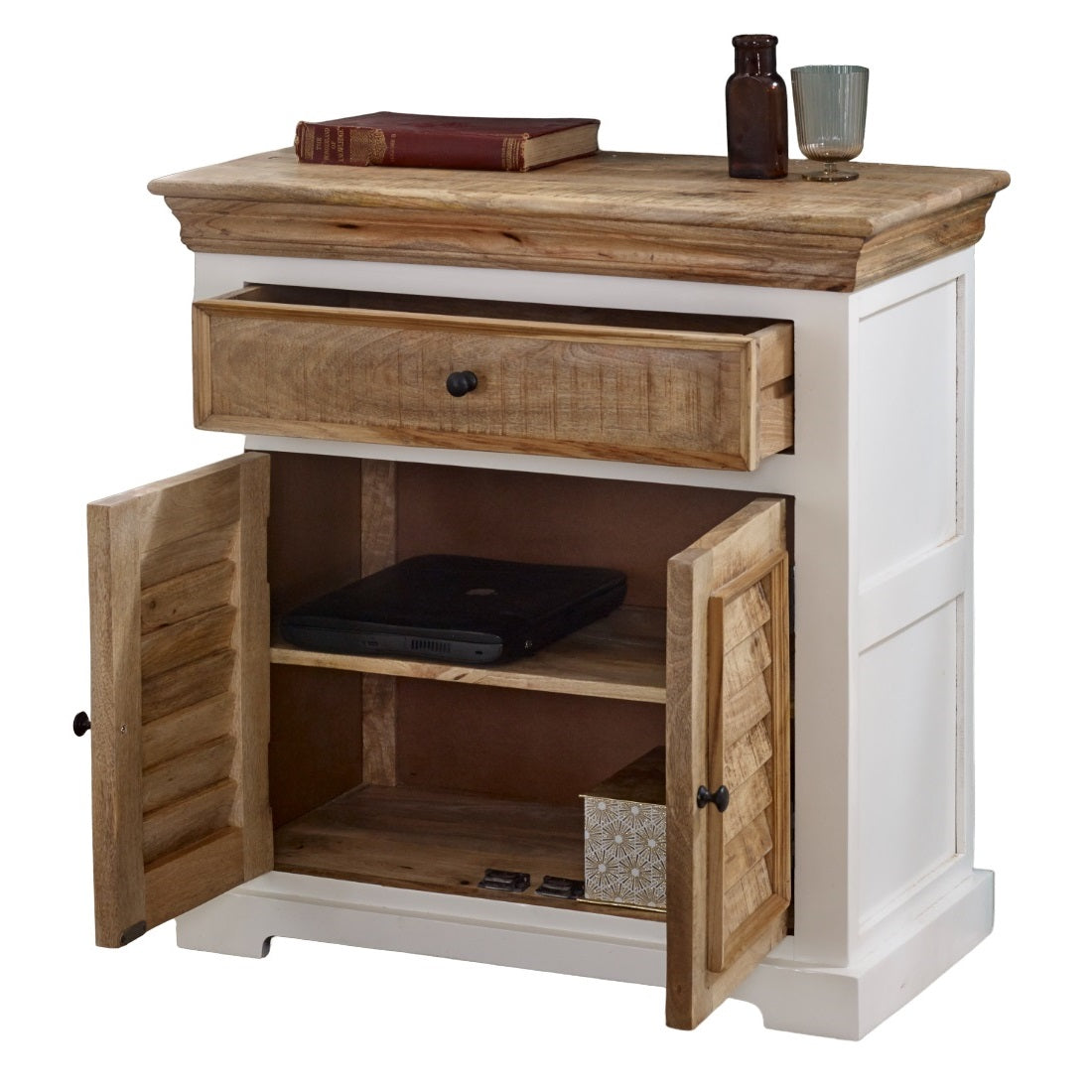 Wood Sideboard - 1 Drawer & 2 Doors