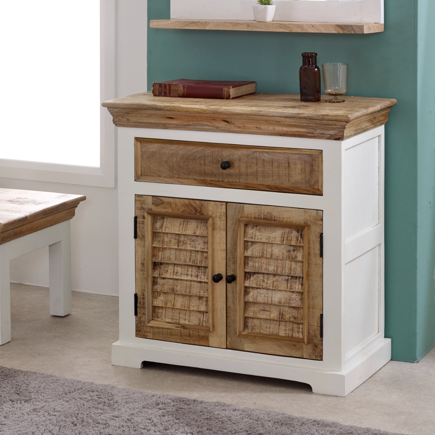 Wood Sideboard - 1 Drawer & 2 Doors