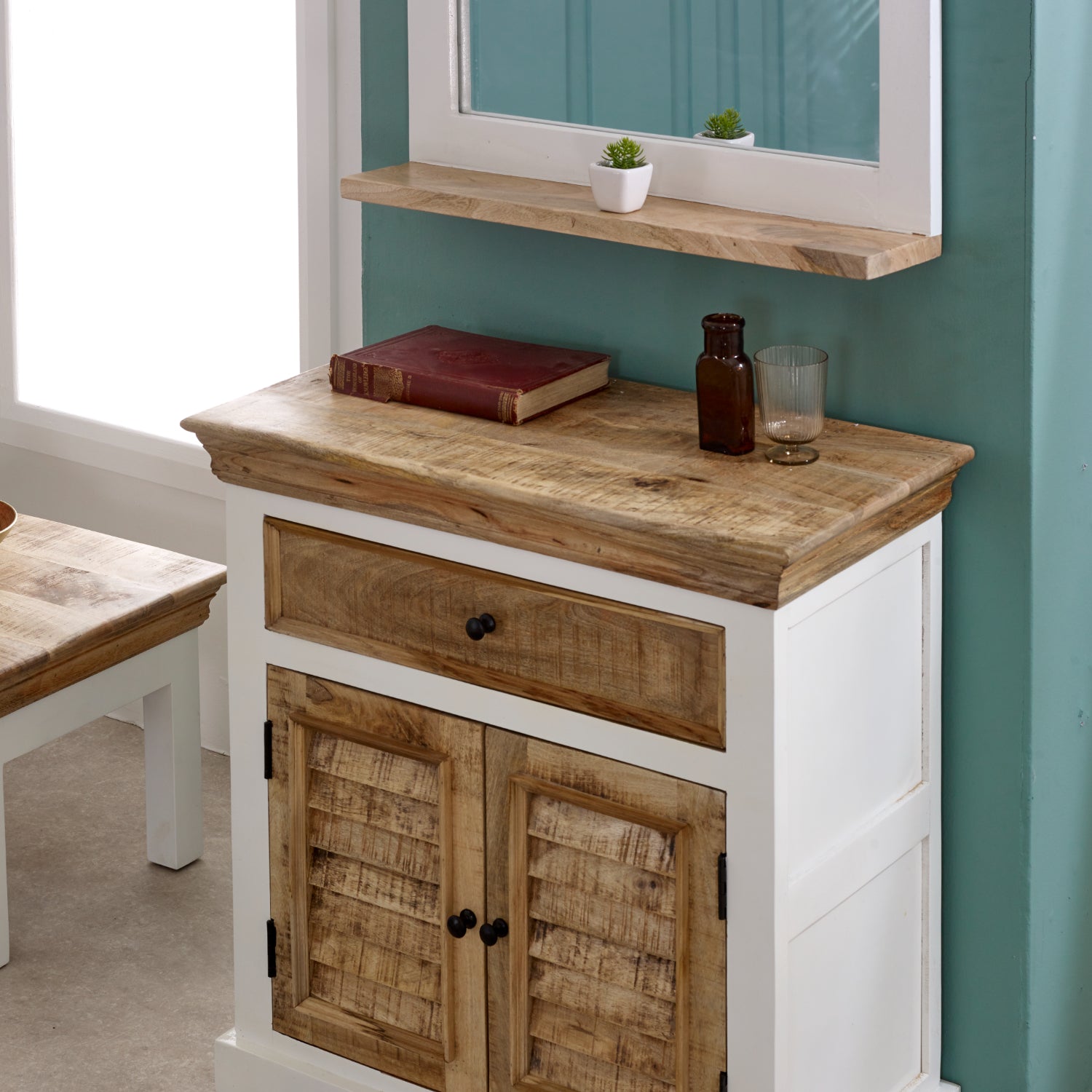 Wood Sideboard - 1 Drawer & 2 Doors