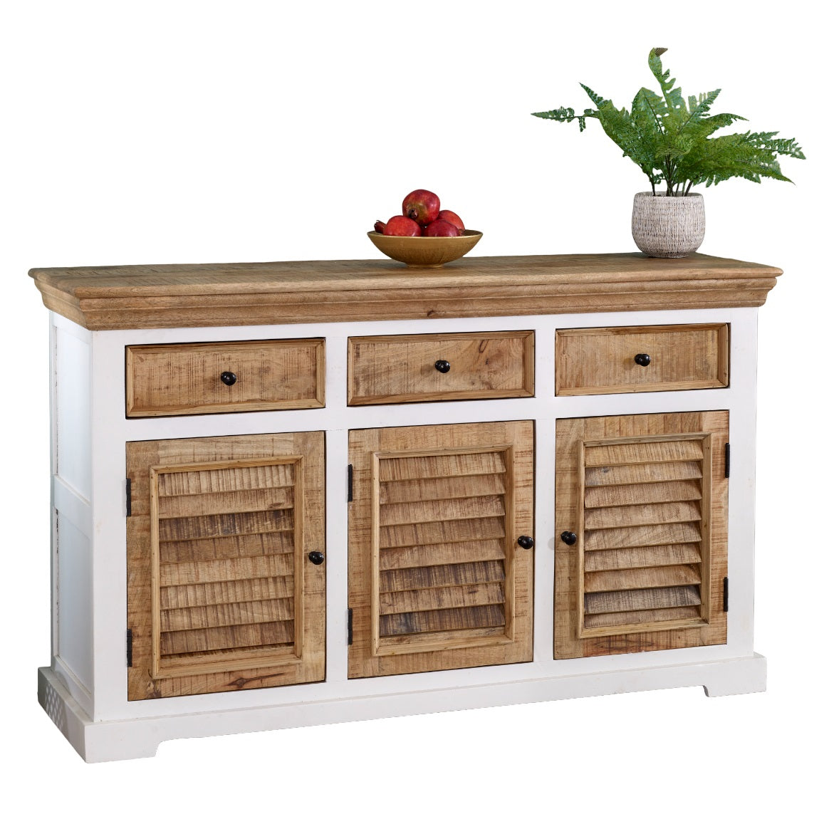 Wood Sideboard - 3 Drawers & 3 Doors