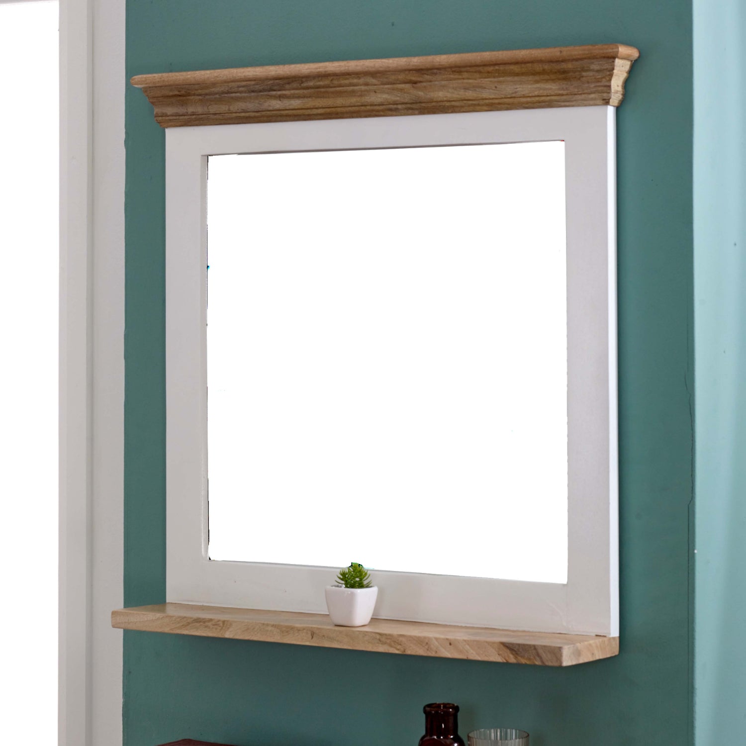 Mirror Frame With Shelf Solid Mango Wood
