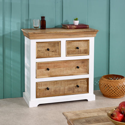 Solid Mango Wood 4 Chest Of Drawers