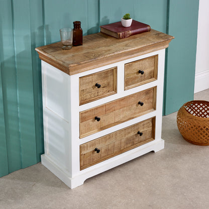 Solid Mango Wood 4 Chest Of Drawers