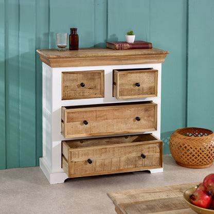 Solid Mango Wood 4 Chest Of Drawers