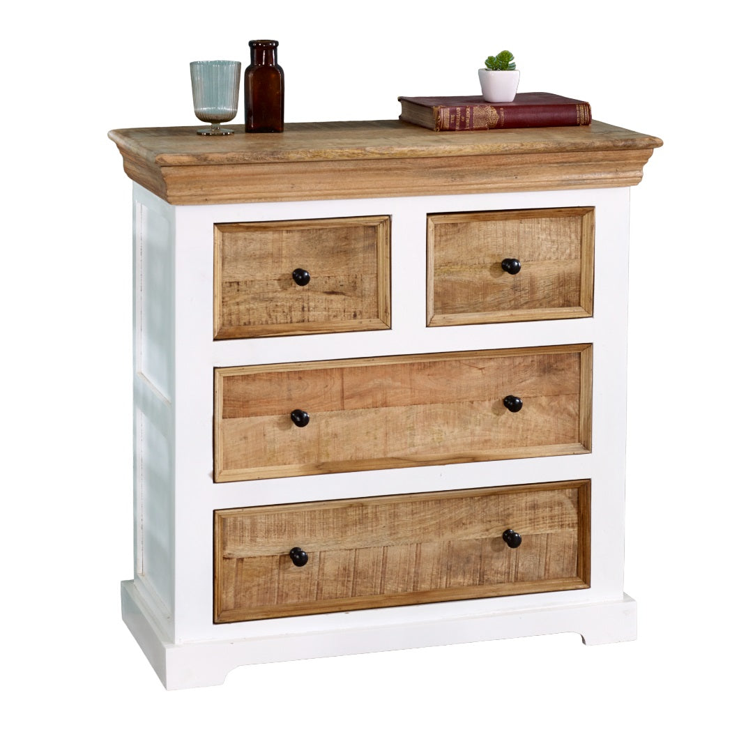 Solid Mango Wood 4 Chest Of Drawers