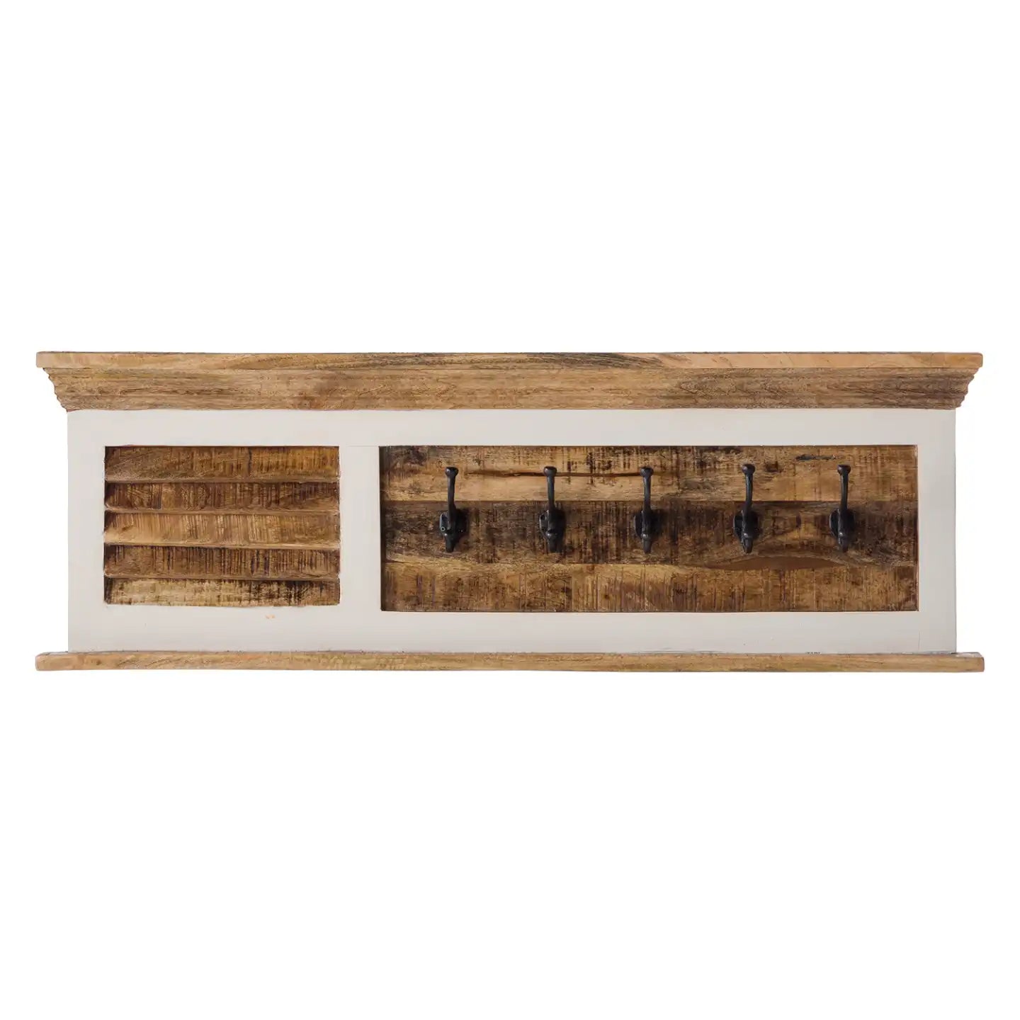 Wood Shoe Rack & Hanger Wall Hook Set