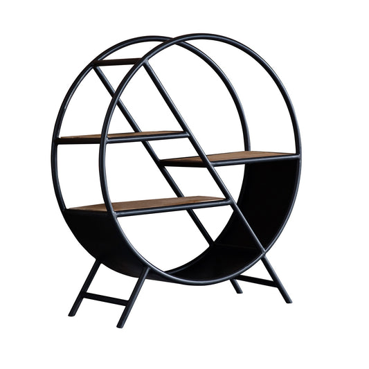 Industrial Round Open Bookcase