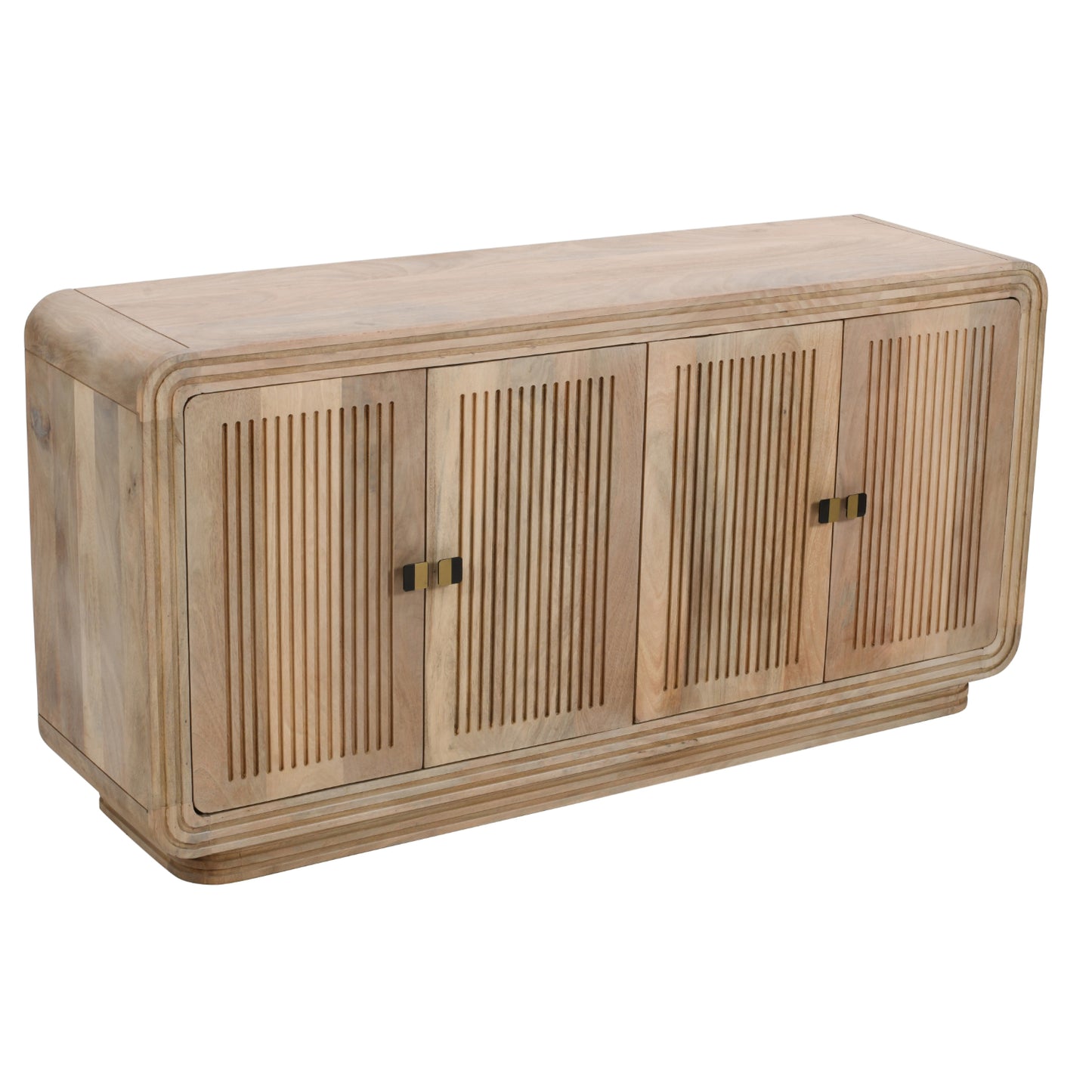 Carved Mango Wood 4 Doors Large Sideboard