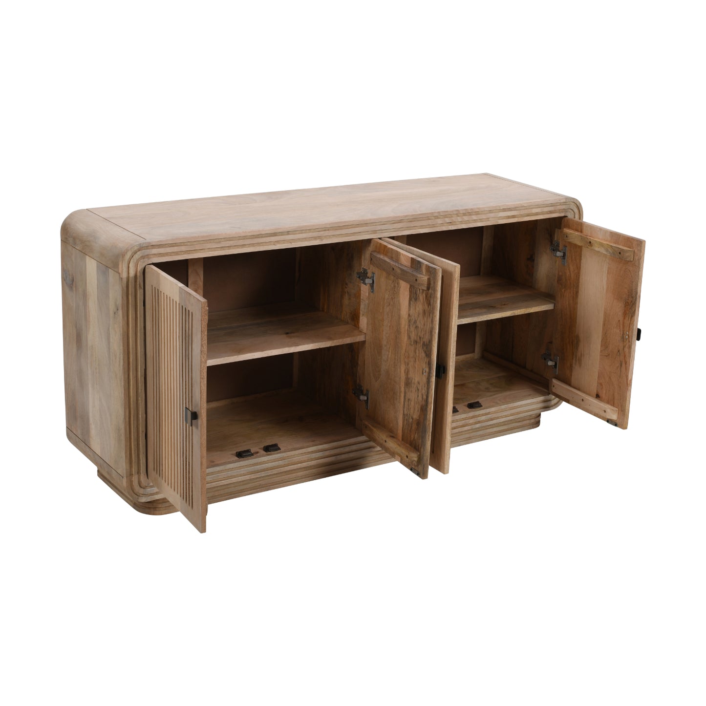Carved Mango Wood 4 Doors Large Sideboard