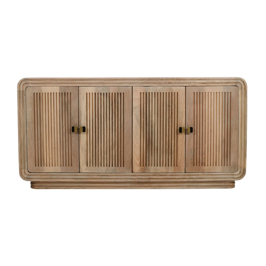 Carved Mango Wood 4 Doors Large Sideboard