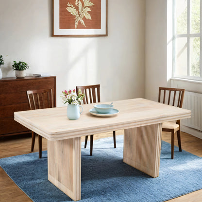 Carved Mango Wood Dining Table 6 Seater