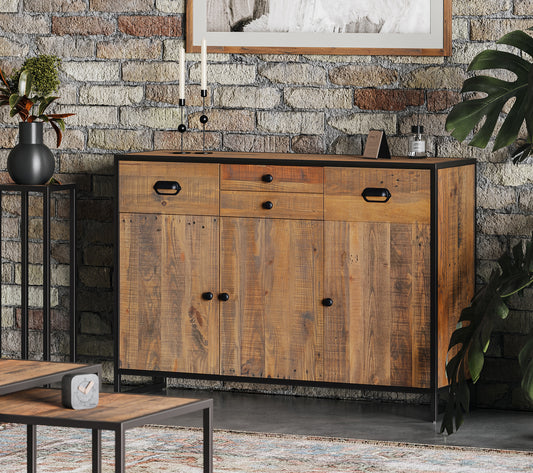 Sideboard With 3 Doors & 4 Drawers : 