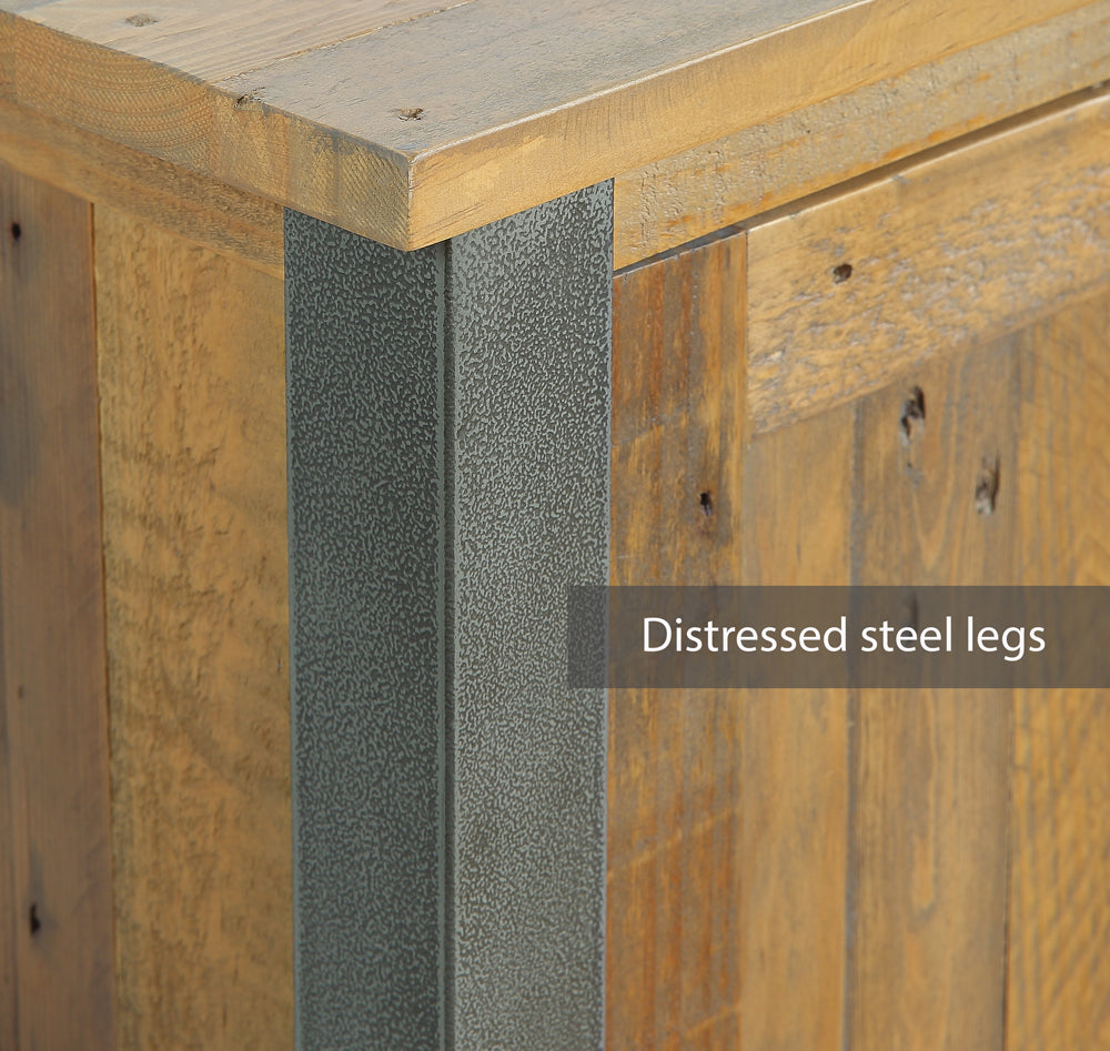 Reclaimed Small Bookcase :  Small, solid Reclaimed Wood and Steel Bookcase, stylish