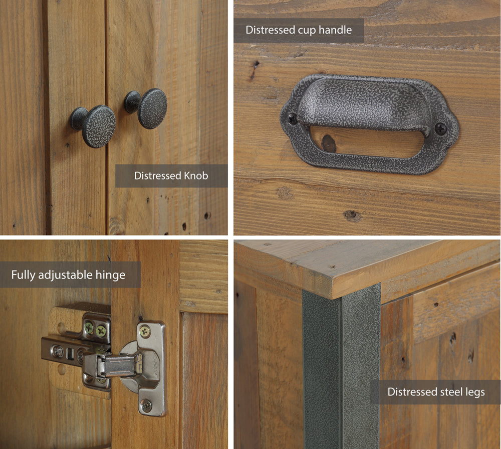 Reclaimed Console Table :  Reclaimed Wood and Steel Large Console Table, stylish