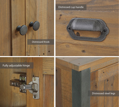 Reclaimed Console Table :  Reclaimed Wood and Steel Large Console Table, stylish