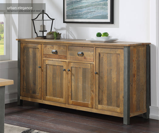 Reclaimed Extra Large Sideboard :  Reclaimed Wood and Steel Extra Large Sideboard, stylish