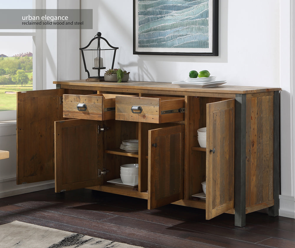 Reclaimed Extra Large Sideboard :  Reclaimed Wood and Steel Extra Large Sideboard, stylish