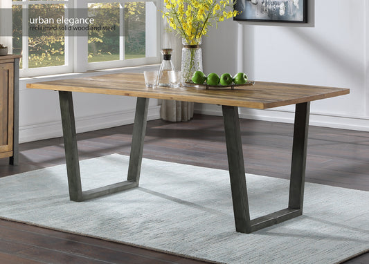 Reclaimed Dining Table :  Reclaimed Wood and Steel Dining Table, stylish
