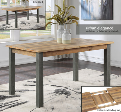 Reclaimed Extending Dining Table :  Reclaimed Wood and Steel Extending Dining Table, stylish