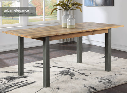 Reclaimed Extending Dining Table :  Reclaimed Wood and Steel Extending Dining Table, stylish