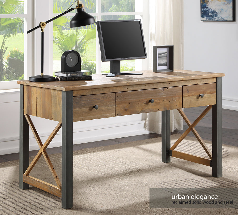 Reclaimed Home Office Desk / Dressing Table :  Reclaimed Wood and Steel Home Office Desk / Dressing Table, stylish
