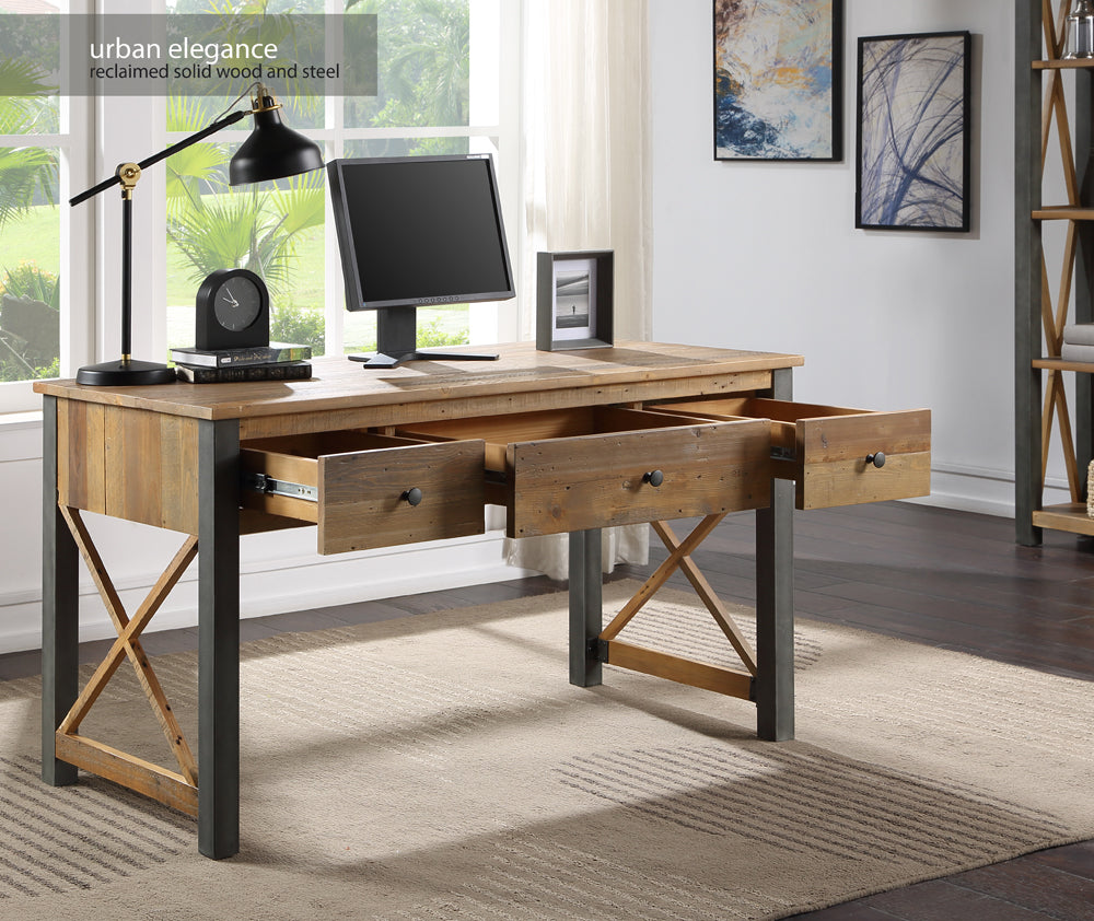 Reclaimed Home Office Desk / Dressing Table :  Reclaimed Wood and Steel Home Office Desk / Dressing Table, stylish