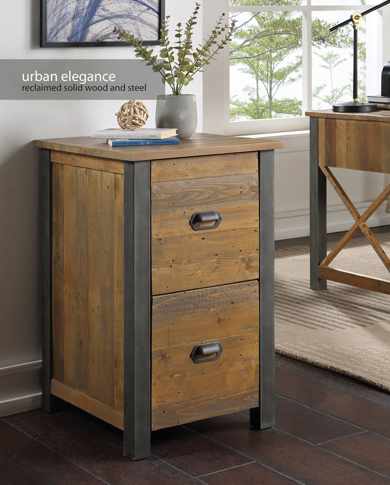 Reclaimed Two Drawer Filing Cabinet :  Reclaimed Wood and Steel Filing Cabinet, stylish