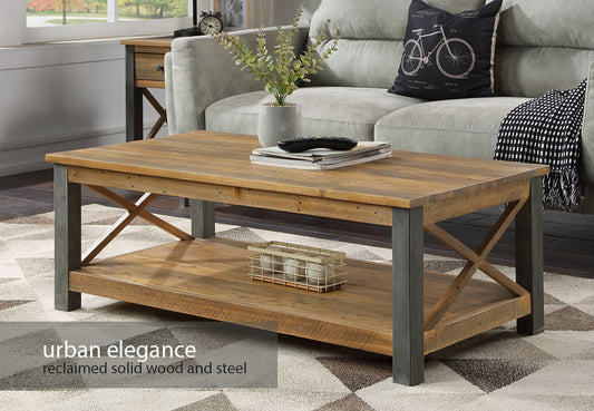 Reclaimed Coffee Table :  Reclaimed Wood and Steel Coffee Table , stylish