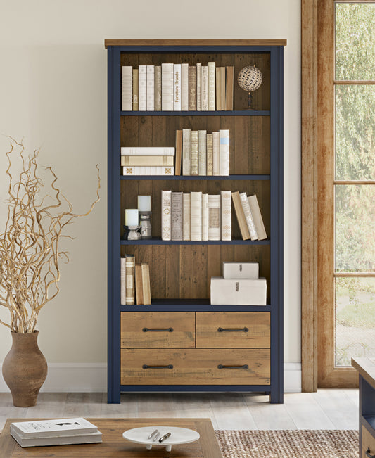 Large Open Bookcase with Drawers : 