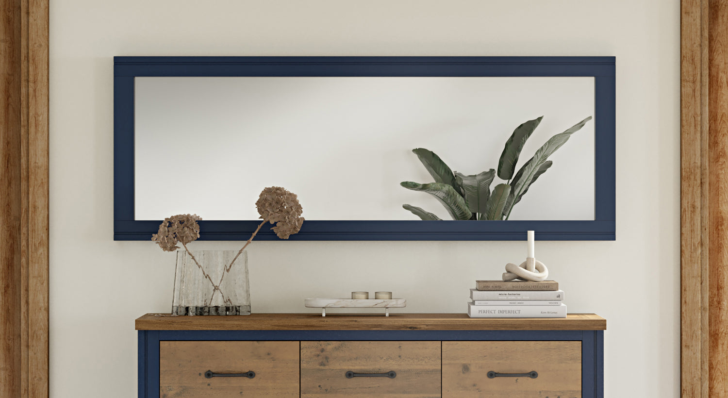 Extra Long Wall Mirror (Hangs Landscape & Portrait) : 