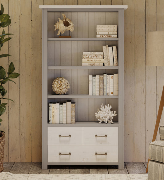Large Open Bookcase with Drawers : 