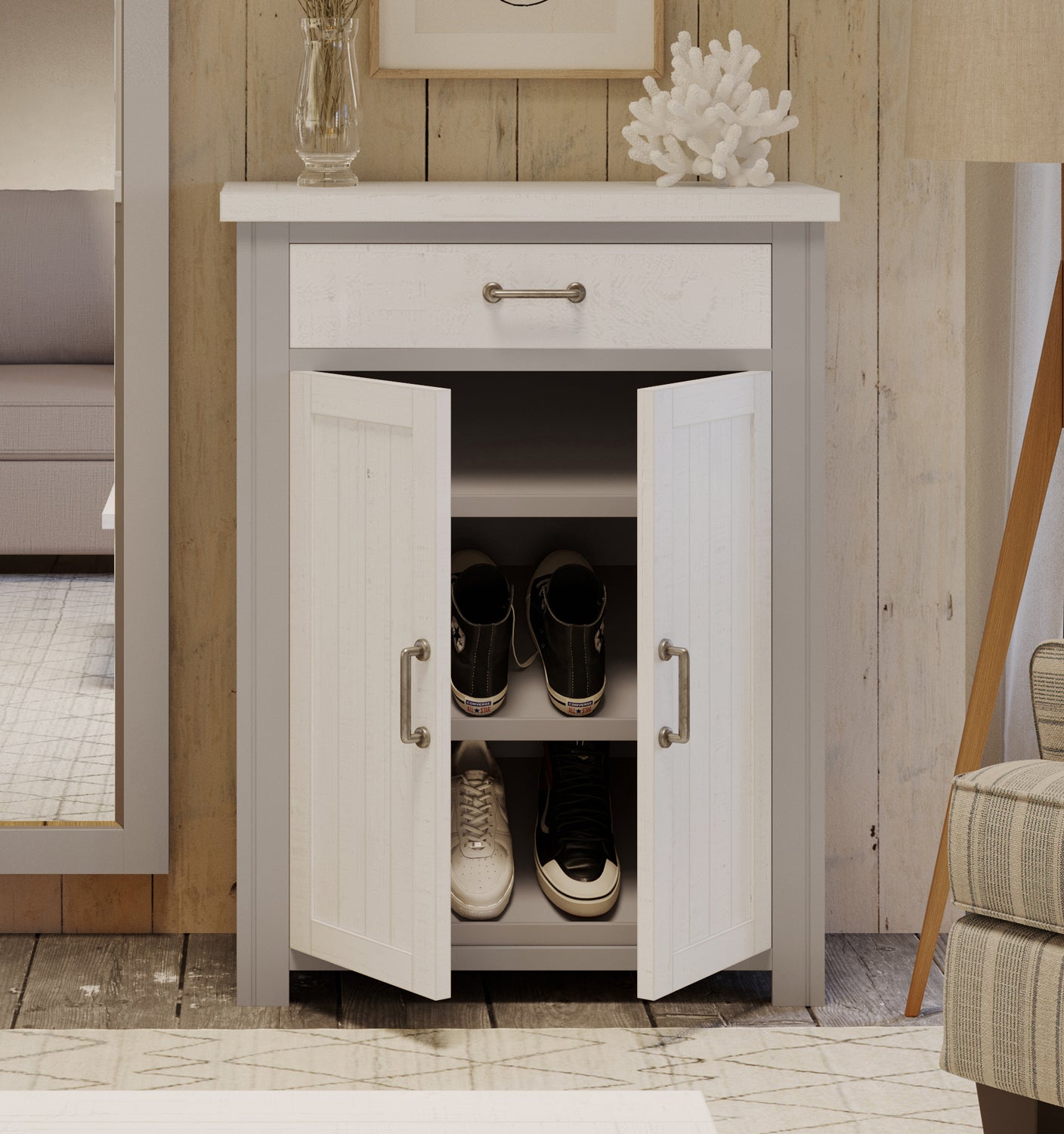 Shoe Storage Cupboard With Drawer : 