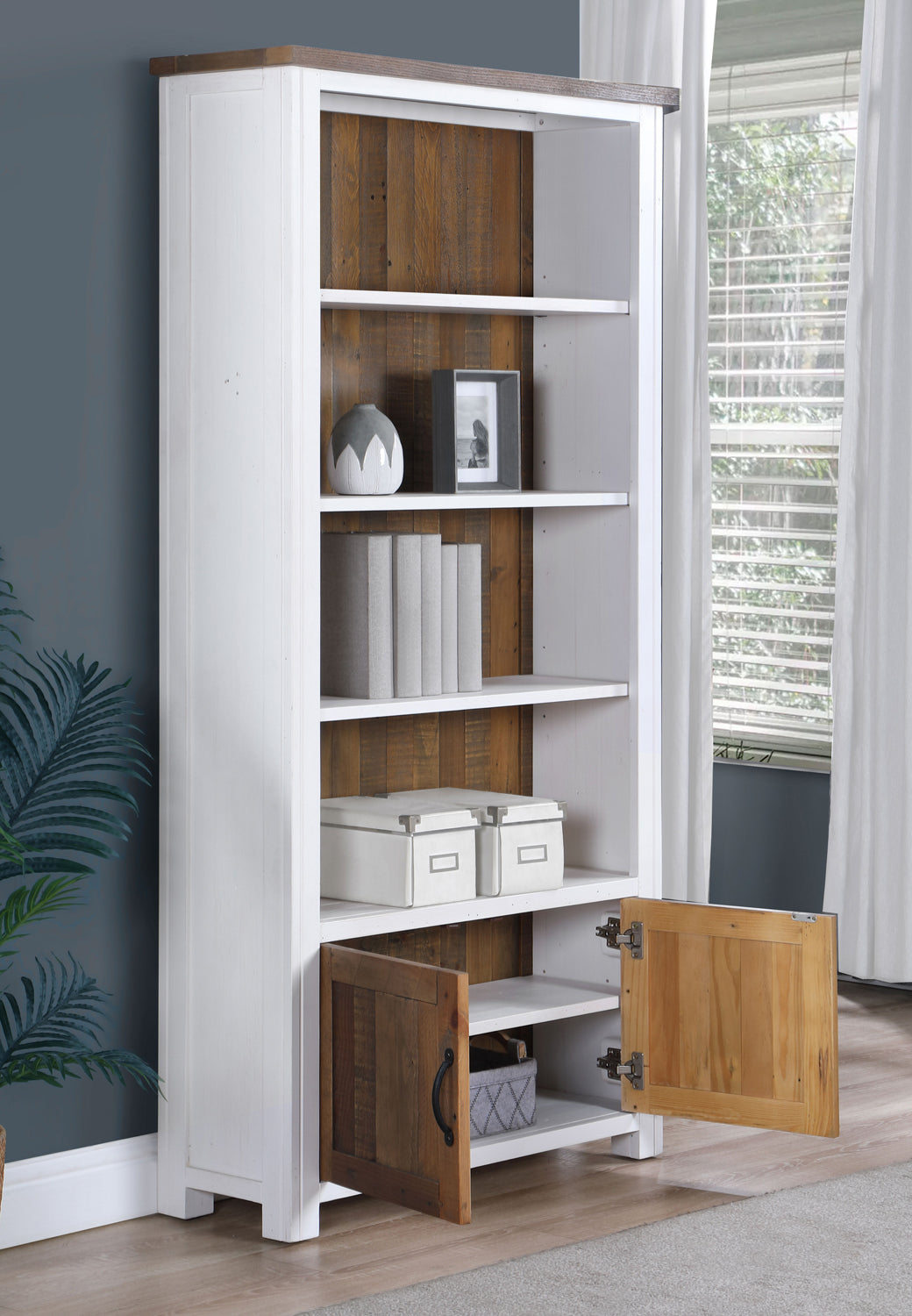 Large Open Bookcase with Doors : 