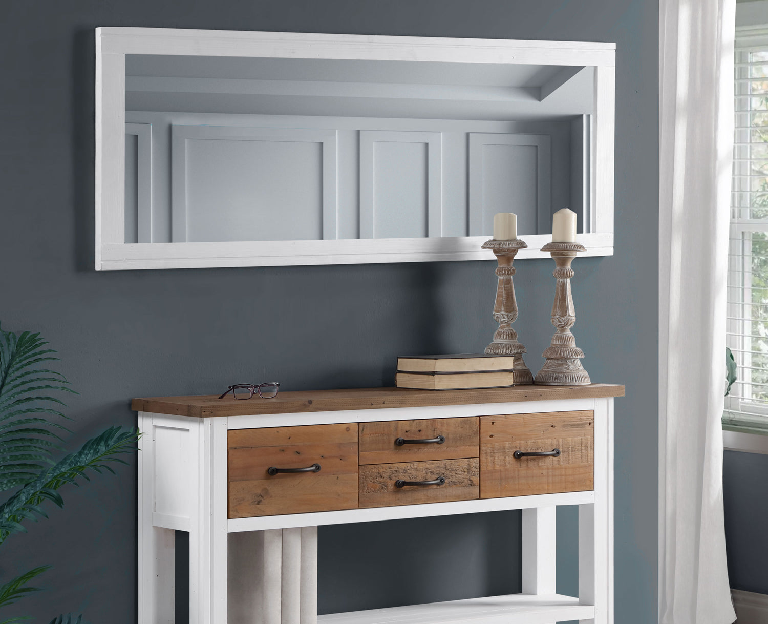 Extra Long Wall Mirror (Hangs Landscape & Portrait) : 