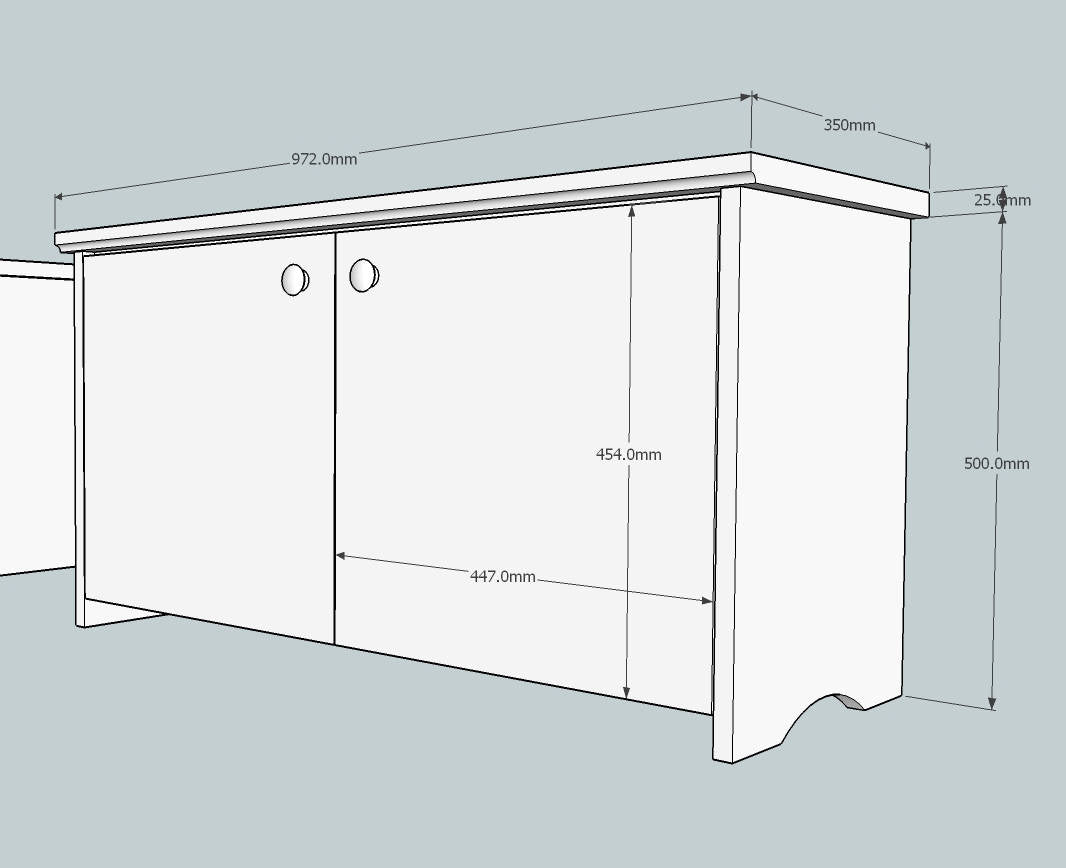 Storage Cupboard with 2 Shelves - Country