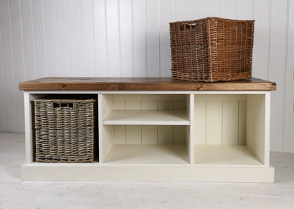 Rustic Shoe Bench & Baskets