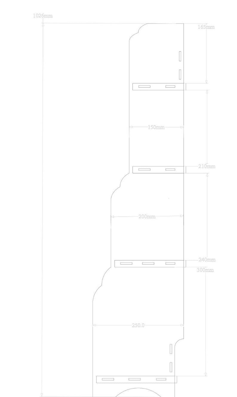 Dimensions of Mini Waterfall Bookcase
