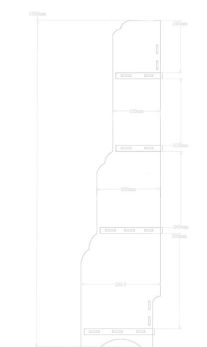 Dimensions of Mini Waterfall Bookcase